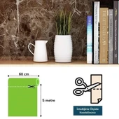 Mermer Desenli Masa Tezgah Mutfak Su Geçirmez Yapışkanlı Folyo Sticker Kahverengi 5x0,6m - 6