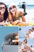 Fotoğraf Makinası Ve Telefon Takılabilen 2si 1 Arada 2.2m Uzayan Selfie Çubuğu Kumandalı Tripod - 7