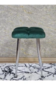 Kare Krom Kaplama Konik Ayaklı Tabure - Oturak - Bar Taburesi - Ayaklı Tabure Yeşil Renk 48 x 33 Boyut/Ebat thumbnail 3