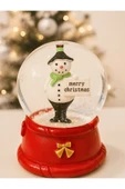 Yeni Yılın En Güzel Hediyesi Yılbaşı Kardan Adam Merry Christmas Figürlü Led Işıklı 9 cm Kar Küresi thumbnail 3