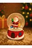 2026 Yılbaşı Yeni Yılın En Güzel Hediyesi Noel Baba Hediye Torbası Temalı Led Işıklı 9 cm Kar Küresi thumbnail 4