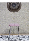Kare Krom Kaplama Telli Ayaklı Tabure - Oturak - Bar Taburesi - Ayaklı Tabure Pembe Renk 48 x 33 Boyut/Ebat - 2