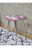 Kare Krom Kaplama Konik Ayaklı Tabure - Oturak - Bar Taburesi - Ayaklı Tabure Pembe Renk 48 x 33 Boyut/Ebat thumbnail 4