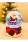 2026 Yılbaşı Yeni Yılın En Güzel Hediyesi Noel Baba Hediye Torbası Temalı Led Işıklı 9 cm Kar Küresi thumbnail 1