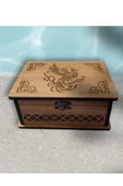 Tarot Kutusu Sunak Run Taşları Kutusu El İşi Anka Kuşu Ahşap thumbnail 3