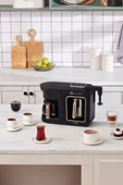 Karaca Hatır Plus Barista Steel 6 in 1 Konuşan Latte Cappuccino ve Közde Türk Kahve Makinesi Mineral Gold - 1