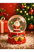 Yeni Yılın En Güzel Hediyesi Dekoratif 2026 Yılbaşı Noel Baba Figürlü Led Işıklı 9 cm Kar Küresi thumbnail 1