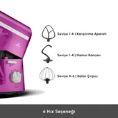 Karaca Mastermaid Chef Pro Çift Kollu Hamur Yoğurma Makinesi Fushia Love 1750W 5L thumbnail 12