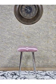 Kare Krom Kaplama Konik Ayaklı Tabure - Oturak - Bar Taburesi - Ayaklı Tabure Pembe Renk 48 x 33 Boyut/Ebat thumbnail 2