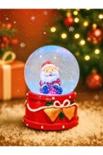 Dekoratif 2026 Yılbaşı Yeni Yılın En Güzel Hediyesi Noel Baba Figürlü Led Işıklı 9 cm Kar Küresi thumbnail 1
