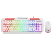 GameBooster KM-11W Knight Beyaz Klavye Mouse Set - 1