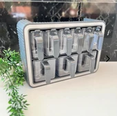 9'lu Standlı Kendinden Yapışkanlı Kaşıklı Kapaklı Baharatlık Takımı GRİ RENK - 2