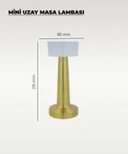 Gold Mini Uzay Masa Lambası - Dokunmatik - 3 Renk Işık thumbnail 2