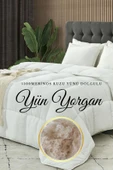 Tek Kişilik Merinos Kuzu Yünü Yorgan (%100 SAF MERİNOS KUZU YÜNÜ) 155 X 215 Cm Ebat, 2500 gram - 1