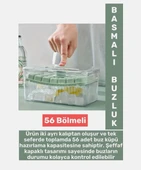 Kapaklı ve Kutulu Buz Küpü Tepsisi - Kolay Çıkarılabilen 2 Katlı Mini Buz kalıbı - 3