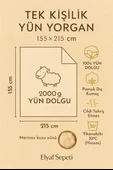 Tek Kişilik Merinos Kuzu Yünü Yorgan (%100 SAF MERİNOS KUZU YÜNÜ) 155 X 215 Cm Ebat, 2500 gram thumbnail 4