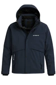 Erkek Lacivert Su Ve Rüzgar Geçirmez Çıkartılabilir Kapüşonlu Softshell Mont&Kaban - 1