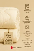 Tek Kişilik Merinos Kuzu Yünü Yorgan (%100 SAF MERİNOS KUZU YÜNÜ) 155 X 215 Cm Ebat, 2500 gram thumbnail 3