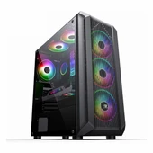 PowerBoost PB-PH016BB USB 3.2 ARGB eATX Mid Tower Siyah Kasa thumbnail 1