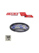 Carub Direksiyon Kılıfı 38CM Siyah Beyaz Dama Fosforlu - 2
