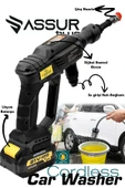 Assur Plus 21V Kömürsüz Motor Yüksek Basınçlı Akülü Oto Araba Yıkama Makinesi Şarjlı thumbnail 2