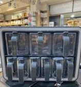 9'lu Standlı Kendinden Yapışkanlı Kaşıklı Kapaklı Baharatlık Takımı GRİ RENK - 3