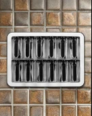 Dekoratif Stand Baharatlık 12 li Kaşıklı Kapaklı Baharatlık Takımı - Siyah Beyaz - 2