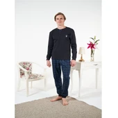 Estiva Penye İnterlok Kareli Uzun Kol Erkek Pijama Takım thumbnail 1