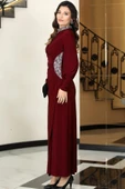 Lavin Tesettür Abiye Bordo thumbnail 3