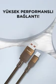Torima U18 Kahverengi USB İle Lightning Şarj ve Data Kablosu thumbnail 3