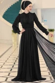 Kübra Tesettür Abiye Siyah - 1