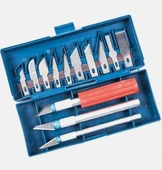 Zanaat 13 Parça Hobi Gravür Ahşap Heykel Çömlek Oyma Şekil Verme 13 Maket Bıçak Neşter Seti - 1