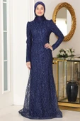 Tuana Tesettür Abiye Lacivert thumbnail 1