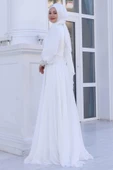 Yağmur Tesettür Abiye Ekru thumbnail 3