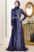 Mihrimah Tesettür Abiye Lacivert thumbnail 1