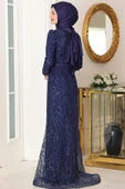 Tuana Tesettür Abiye Lacivert thumbnail 3