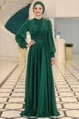 Kübra Tesettür Abiye Zümrüt thumbnail 5