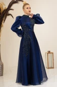Yağmur Tesettür Abiye Lacivert thumbnail 2