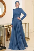 Işıl Tesettür Abiye İndigo thumbnail 3