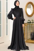 Bahar Tesettür Abiye Siyah thumbnail 3