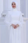 Firuze Tesettür Abiye Beyaz thumbnail 2