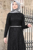 İpek Tesettür Abiye Siyah - 2
