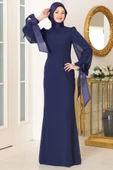 Firuze Tesettür Abiye Lacivert thumbnail 2