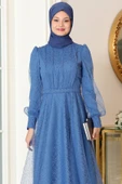 Peri Tesettür Abiye İndigo thumbnail 2