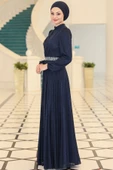 Dila Tesettür Abiye Lacivert thumbnail 3
