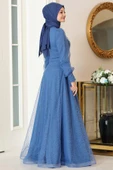 Peri Tesettür Abiye İndigo thumbnail 3