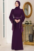 Firuze Tesettür Abiye Mor thumbnail 1