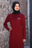 Azra Tesettür Elbise Bordo thumbnail 2