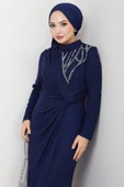 Eylül Tesettür Abiye Lacivert thumbnail 2