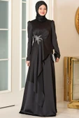Roza Tesettür Abiye Siyah - 1